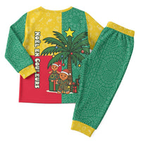 Benin Christmas Pajama Set with Palm Tree Dolls and Red Yellow Green Festive - Wonder Print Shop
