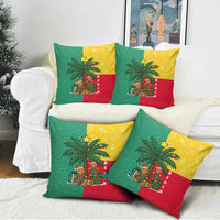 Benin Christmas Pillow Cover with Palm Tree Dolls and Red Yellow Green Festive - Wonder Print Shop