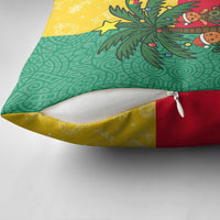 Benin Christmas Pillow Cover with Palm Tree Dolls and Red Yellow Green Festive - Wonder Print Shop