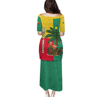 Benin Christmas Puletasi with Palm Tree Dolls and Red Yellow Green Festive - Wonder Print Shop