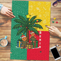 Benin Christmas Puzzle with Palm Tree Dolls and Red Yellow Green Festive - Wonder Print Shop