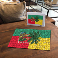 Benin Christmas Puzzle with Palm Tree Dolls and Red Yellow Green Festive - Wonder Print Shop