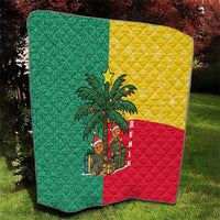 Benin Christmas Quilt with Palm Tree Dolls and Red Yellow Green Festive - Wonder Print Shop