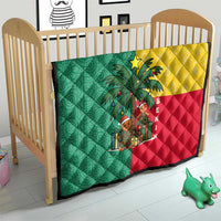 Benin Christmas Quilt with Palm Tree Dolls and Red Yellow Green Festive - Wonder Print Shop