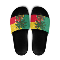 Benin Christmas Slide Sandals with Palm Tree Dolls and Red Yellow Green Festive - Wonder Print Shop