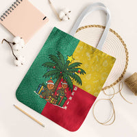 Benin Christmas Tote Bag with Palm Tree Dolls and Red Yellow Green Festive - Wonder Print Shop