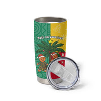Benin Christmas Tumbler Cup with Palm Tree Dolls and Red Yellow Green Festive - Wonder Print Shop