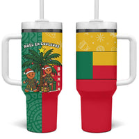 Benin Christmas Tumbler With Handle with Palm Tree Dolls and Red Yellow Green Festive - Wonder Print Shop