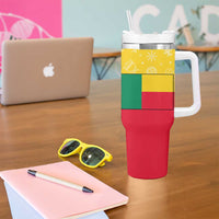 Benin Christmas Tumbler With Handle with Palm Tree Dolls and Red Yellow Green Festive - Wonder Print Shop