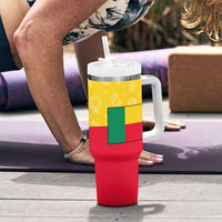 Benin Christmas Tumbler With Handle with Palm Tree Dolls and Red Yellow Green Festive - Wonder Print Shop