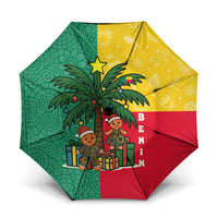 Benin Christmas Umbrella with Palm Tree Dolls and Red Yellow Green Festive - Wonder Print Shop