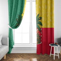 Benin Christmas Window Curtain with Palm Tree Dolls and Red Yellow Green Festive - Wonder Print Shop