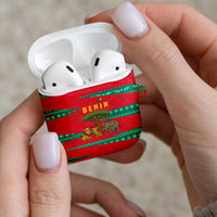 Benin Christmas AirPods Case with Safari Animals Baobab Tree and National Coat of Arms Design - Wonder Print Shop