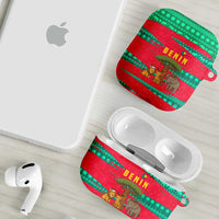 Benin Christmas AirPods Case with Safari Animals Baobab Tree and National Coat of Arms Design - Wonder Print Shop