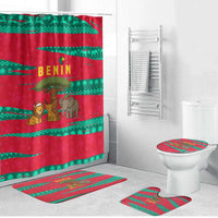 Benin Christmas Bathroom Set with Safari Animals Baobab Tree and National Coat of Arms Design - Wonder Print Shop