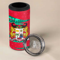 Benin Christmas 4 in 1 Can Cooler Tumbler with Safari Animals Baobab Tree and National Coat of Arms Design - Wonder Print Shop