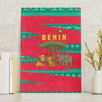 Benin Christmas Canvas Wall Art with Safari Animals Baobab Tree and National Coat of Arms Design - Wonder Print Shop