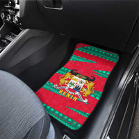 Benin Christmas Car Mats with Safari Animals Baobab Tree and National Coat of Arms Design - Wonder Print Shop