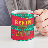 Benin Christmas Ceramic Mug with Safari Animals Baobab Tree and National Coat of Arms Design - Wonder Print Shop