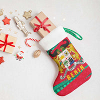 Benin Christmas Stocking with Safari Animals Baobab Tree and National Coat of Arms Design - Wonder Print Shop