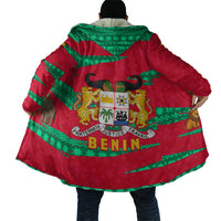 Benin Christmas Cloak with Safari Animals Baobab Tree and National Coat of Arms Design - Wonder Print Shop