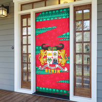 Benin Christmas Door Cover with Safari Animals Baobab Tree and National Coat of Arms Design - Wonder Print Shop