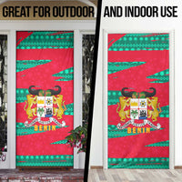 Benin Christmas Door Cover with Safari Animals Baobab Tree and National Coat of Arms Design - Wonder Print Shop