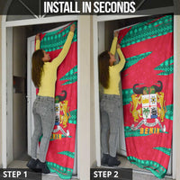 Benin Christmas Door Cover with Safari Animals Baobab Tree and National Coat of Arms Design - Wonder Print Shop