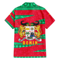 Benin Christmas Hawaiian Shirt with Safari Animals Baobab Tree and National Coat of Arms Design - Wonder Print Shop