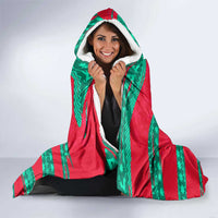 Benin Christmas Hooded Blanket with Safari Animals Baobab Tree and National Coat of Arms Design - Wonder Print Shop