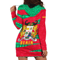 Benin Christmas Hoodie Dress with Safari Animals Baobab Tree and National Coat of Arms Design - Wonder Print Shop