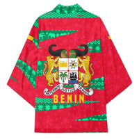Benin Christmas Kimono with Safari Animals Baobab Tree and National Coat of Arms Design - Wonder Print Shop