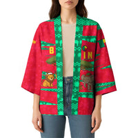 Benin Christmas Kimono with Safari Animals Baobab Tree and National Coat of Arms Design - Wonder Print Shop
