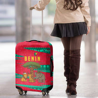 Benin Christmas Luggage Cover with Safari Animals Baobab Tree and National Coat of Arms Design - Wonder Print Shop