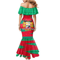 Benin Christmas Mermaid Dress with Safari Animals Baobab Tree and National Coat of Arms Design - Wonder Print Shop