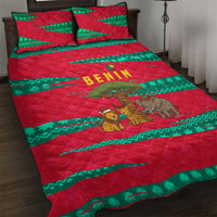 Benin Christmas Quilt Bed Set with Safari Animals Baobab Tree and National Coat of Arms Design - Wonder Print Shop
