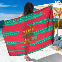 Benin Christmas Sarong with Safari Animals Baobab Tree and National Coat of Arms Design - Wonder Print Shop