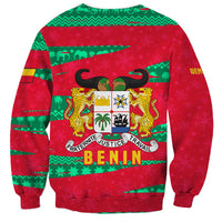 Benin Christmas Sweatshirt with Safari Animals Baobab Tree and National Coat of Arms Design - Wonder Print Shop
