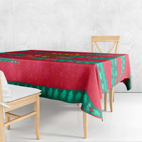 Benin Christmas Tablecloth with Safari Animals Baobab Tree and National Coat of Arms Design - Wonder Print Shop