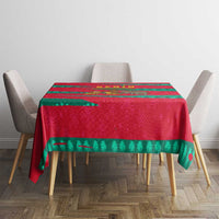 Benin Christmas Tablecloth with Safari Animals Baobab Tree and National Coat of Arms Design - Wonder Print Shop