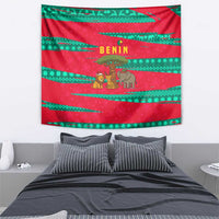 Benin Christmas Tapestry with Safari Animals Baobab Tree and National Coat of Arms Design - Wonder Print Shop