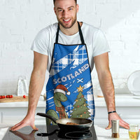 Scotland Christmas Apron with Nessie Santa Hat and Blue Tartan Tree - Wonder Print Shop
