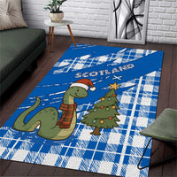 Scotland Christmas Area Rug with Nessie Santa Hat and Blue Tartan Tree - Wonder Print Shop