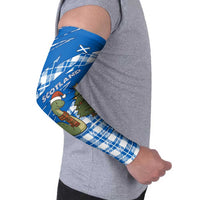 Scotland Christmas Arm Sleeves with Nessie Santa Hat and Blue Tartan Tree - Wonder Print Shop