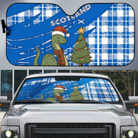 Scotland Christmas Auto Sun Shade with Nessie Santa Hat and Blue Tartan Tree - Wonder Print Shop
