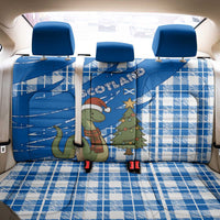 Scotland Christmas Back Car Seat Cover with Nessie Santa Hat and Blue Tartan Tree - Wonder Print Shop
