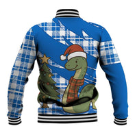 Scotland Christmas Baseball Jacket with Nessie Santa Hat and Blue Tartan Tree - Wonder Print Shop
