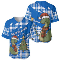 Scotland Christmas Baseball Jersey with Nessie Santa Hat and Blue Tartan Tree - Wonder Print Shop