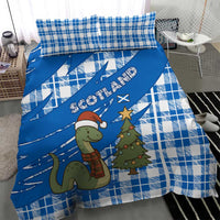 Scotland Christmas Bedding Set with Nessie Santa Hat and Blue Tartan Tree - Wonder Print Shop