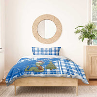 Scotland Christmas Bedding Set with Nessie Santa Hat and Blue Tartan Tree - Wonder Print Shop